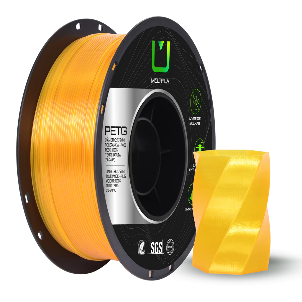 FILAMENTO PETG AMARELO TRANSLUCIDO