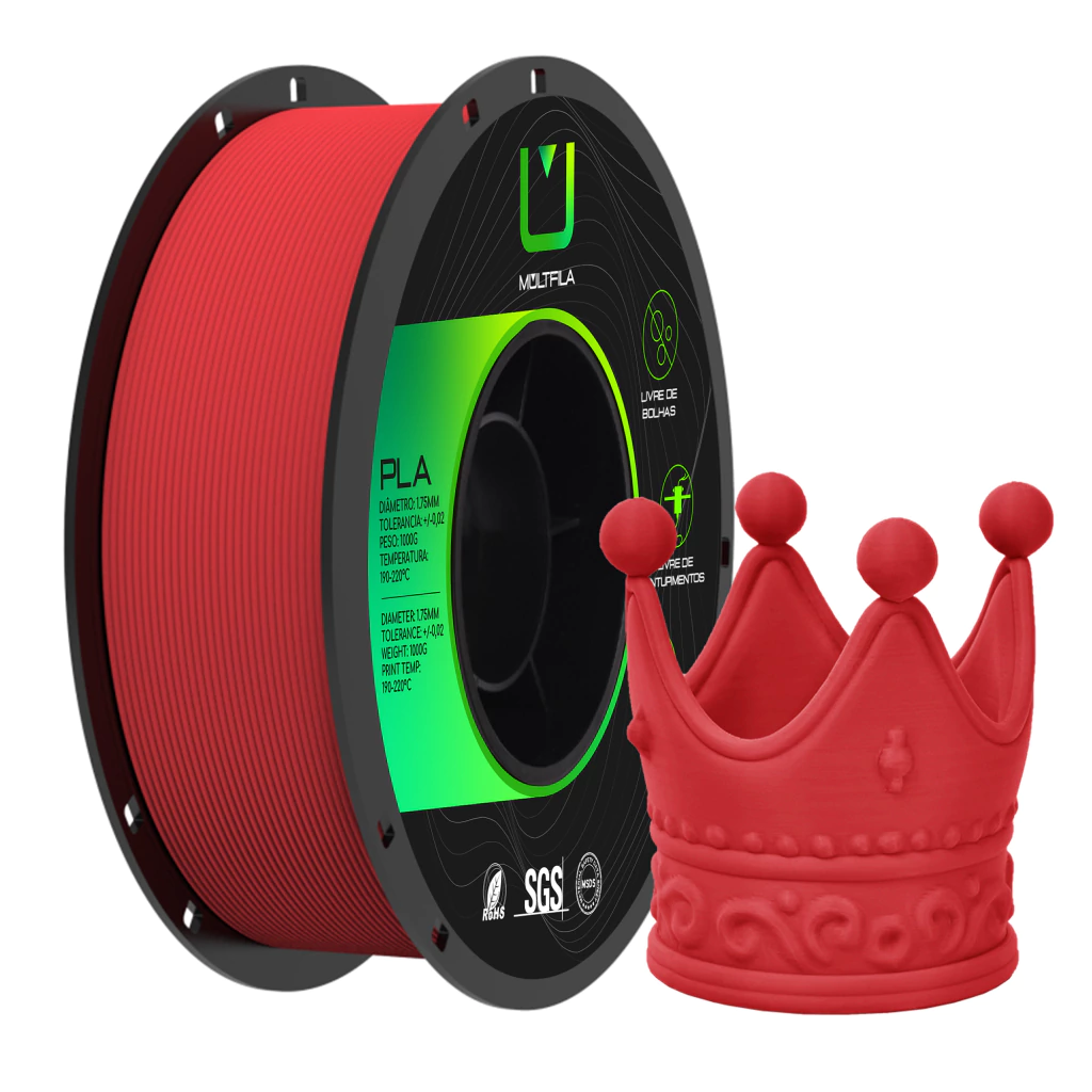 FILAMENTO PLA DUAL MATE PRETO VERMELHO
