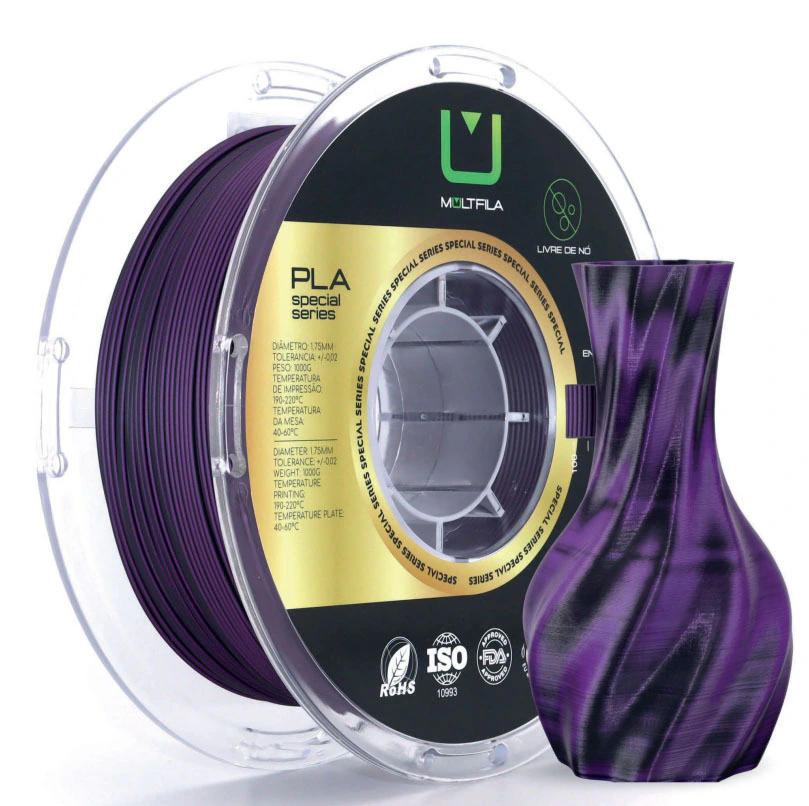 FILAMENTO PLA SATURNO ROXO E PRETO