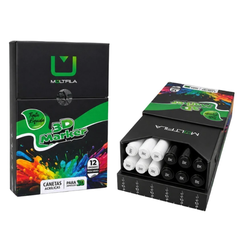 KIT C/12 CANETAS MARCADORAS PRETA/BR
