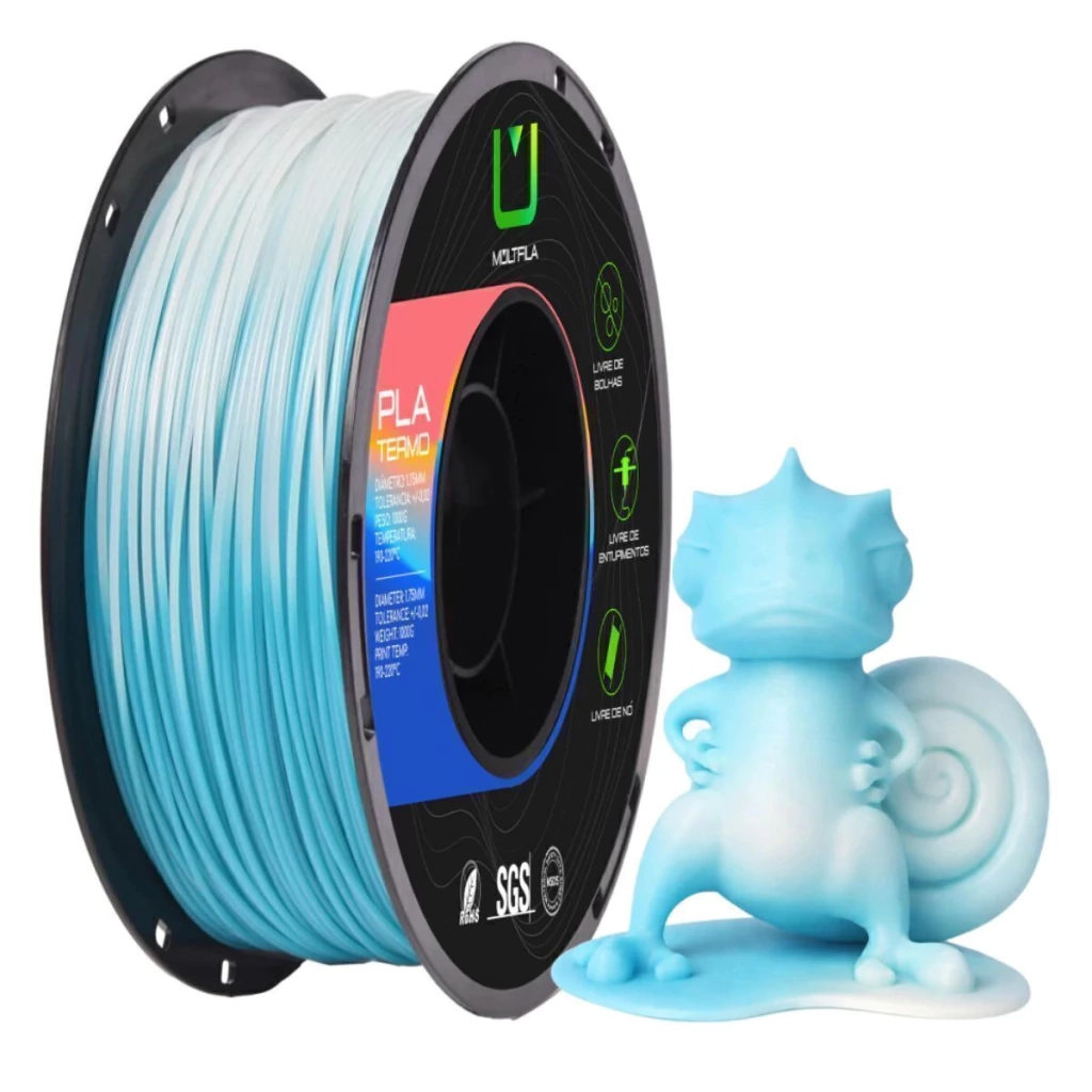 FILAMENTO PLA TERMO AZUL E BRANCO