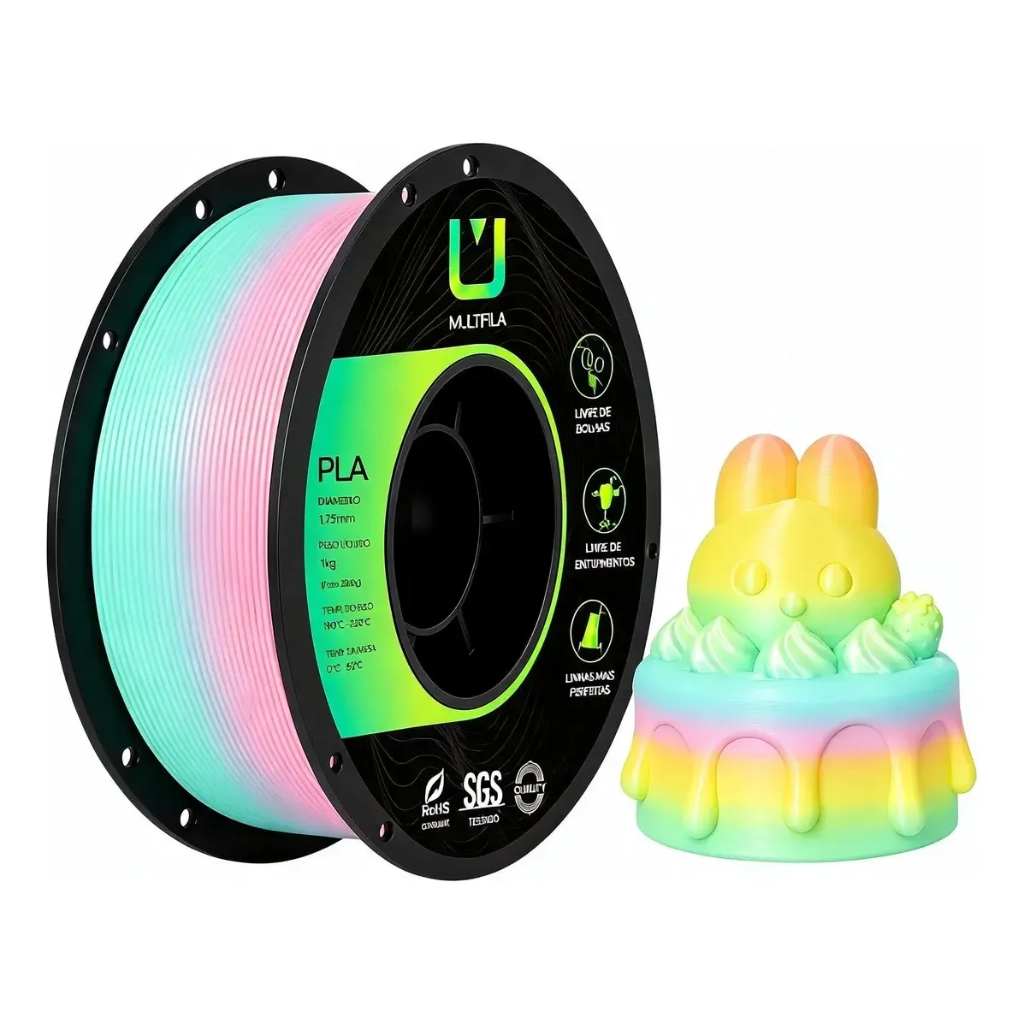 FILAMENTO PLA SILK RAINBOW ICE CREAM