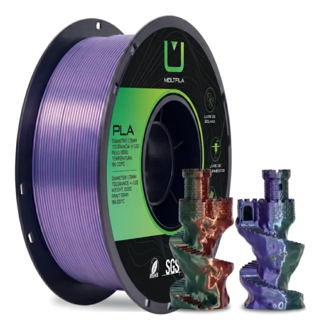 FILAMENTO TRI COLOR SILK VERDE ROXO COBRE